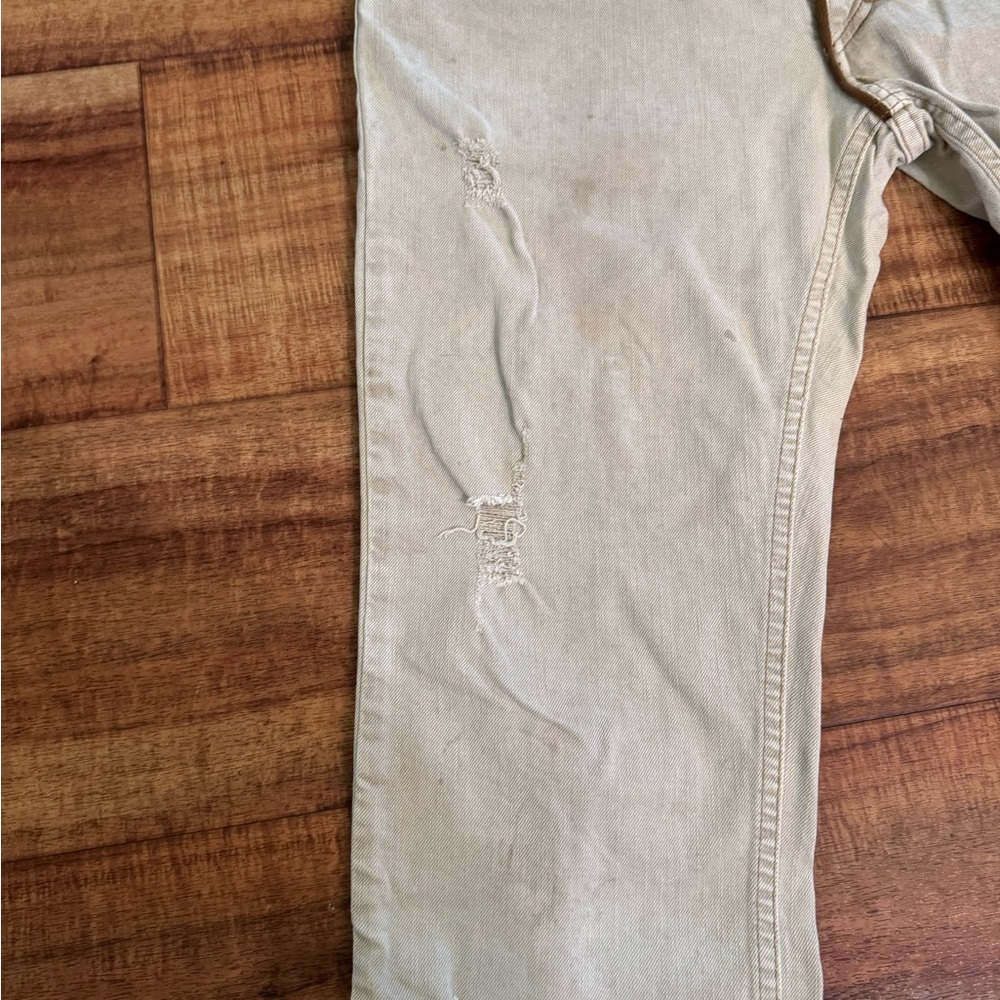Just Cavalli Men's Beige Distressed Jeans - Picture 7 of 9